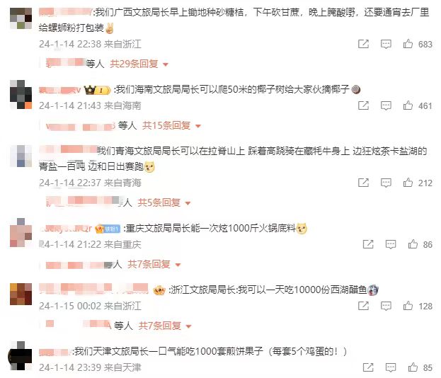 各地網(wǎng)友開(kāi)始花式比拼文旅局長(zhǎng)。 截圖自微博。