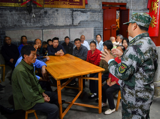 民兵學(xué)習(xí)宣講。受訪單位供圖