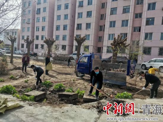圖為尖扎干部職工生態(tài)建設(shè)和環(huán)境保護(hù)現(xiàn)場。尖宣 供圖
