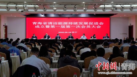 圖為青海省清潔能源持續(xù)發(fā)展促進(jìn)會成立大會現(xiàn)場。王國棟攝
