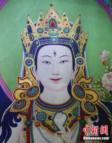 安多強(qiáng)巴繪制的《度母》唐卡。<a target='_blank' href='/'><p  align=