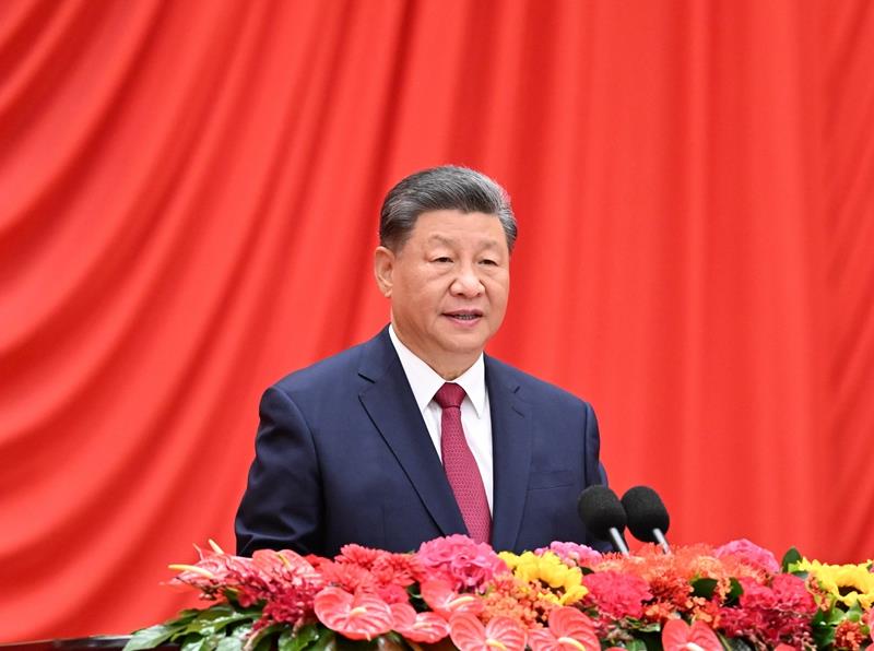 △2024年9月30日，慶祝中華人民共和國成立75周年招待會在北京人民大會堂隆重舉行。習(xí)近平總書記出席招待會并發(fā)表重要講話。
