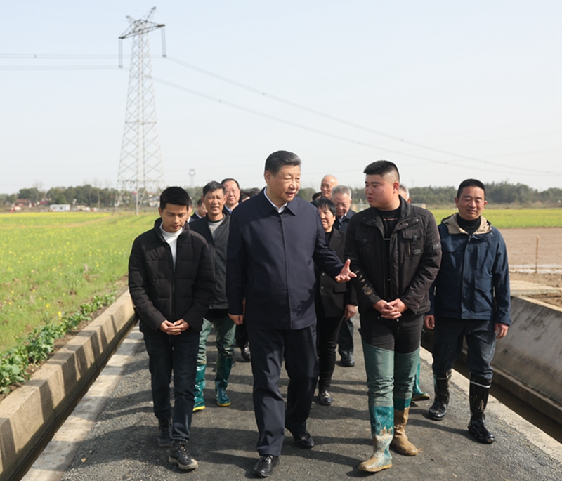 2024年3月19日，習(xí)近平總書記在湖南常德港中坪村考察。