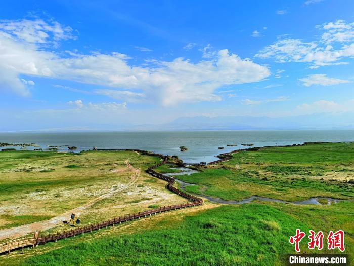圖為航拍都蘭湖國家濕地公園?！∑钤鲚?攝